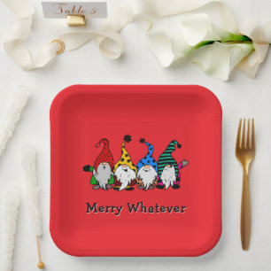 Merry Whatever Elves Paper Plate