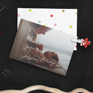 Merry White Christmas Photo Calligraphy Happiest Holiday Card