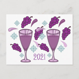 Merry Wine Drinking Holiday 2021 Thunder_Cove Postcard