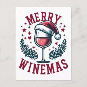 Merry Wine-mas funny Christmas Wine Drinkers Desig Postcard