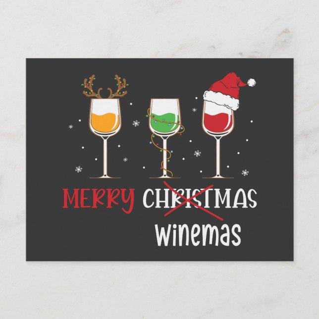 Merry Winemas Holiday Postcard (Front)