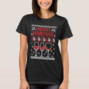 Merry Winemas Red Wine Ugly Christmas Sweater for