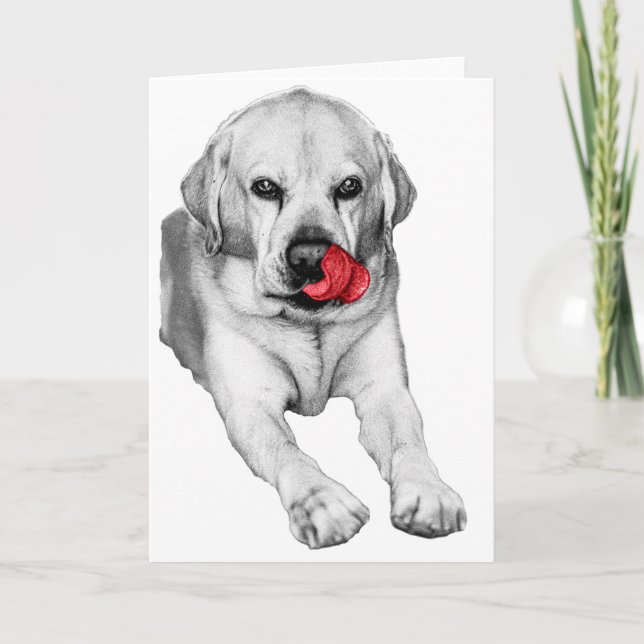 Merry wish from a red-touched Lab Card (Front)