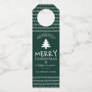 Merry Wishes Personalised Bottle Hanger