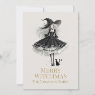 Merry Witchmas Dark Gothic Witch Holiday Card