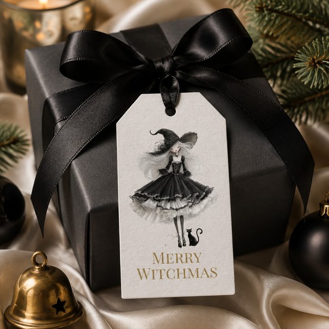 Merry Witchmas – Gothic Witch Gift Tag (Merry Witchmas – Gothic Witch Gift Tag)