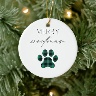 Merry Woofmas Ceramic Ornament