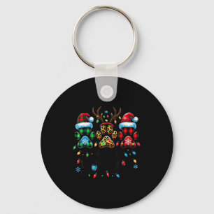 Merry Woofmas Christmas Dog Paws Lights Buffalo Pl Key Ring