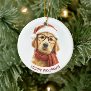 Merry Woofmas Custom Dog Photo Ornament