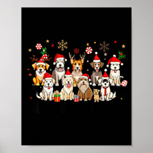 Merry Woofmas Cute Christmas Dogs Merry Christmas Poster