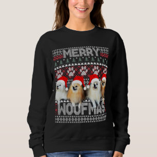 Merry Woofmas Cute Pomeranian And Havanese With Sa Sweatshirt