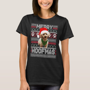 Merry Woofmas Cute Poodle With Santa Hat Relaxed F T-Shirt