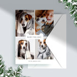 Merry Woofmas Dog Bone Photo Pet Collage Holiday Card<br><div class="desc">Celebrate the magical and festive holiday season with our custom holiday merry woofmas pet photo collage holiday card. Our modern elegant holiday design features a modern and minimalistic four photo holiday collage grid layout with a modern white dog bone design placed in the middle of the four square photo collage...</div>