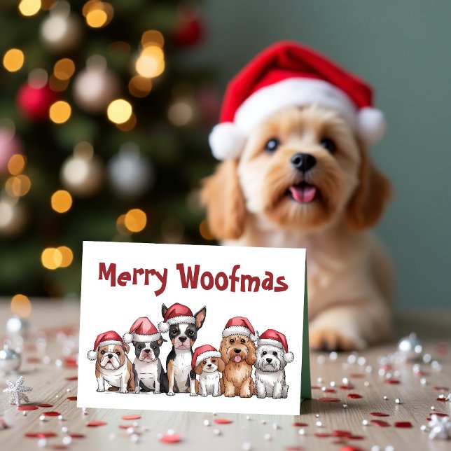 Merry Woofmas Dog Christmas Funny Pet Holiday Card (Merry Woofmas Dog Christmas Funny Pet Holiday Card)