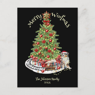 Merry Woofmas Dog Design- Australian Shepherd Holiday Postcard