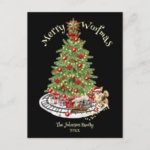 Merry Woofmas Dog Design- Chihuahua Holiday Postcard