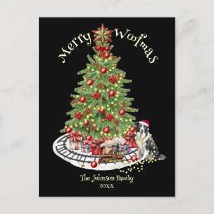 Merry Woofmas Dog Design- Collie Holiday Postcard