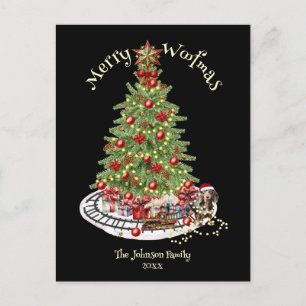 Merry Woofmas Dog Design- Dachshund Holiday Postcard