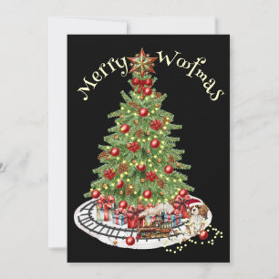 Merry Woofmas Dog Design- King Charles Spaniel Holiday Card