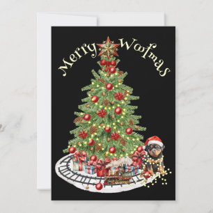 Merry Woofmas Dog Design- Rottweiler Holiday Card
