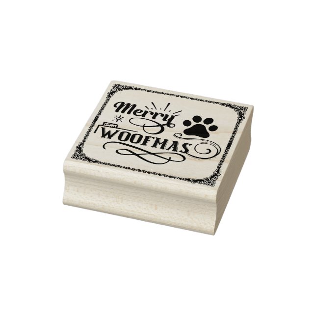 Merry Woofmas Dog Lover Christmas Rubber Stamp (Stamp)