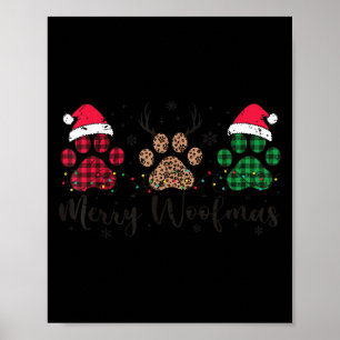 Merry Woofmas Dog Lover Retro Holiday Top Puppy Ch Poster