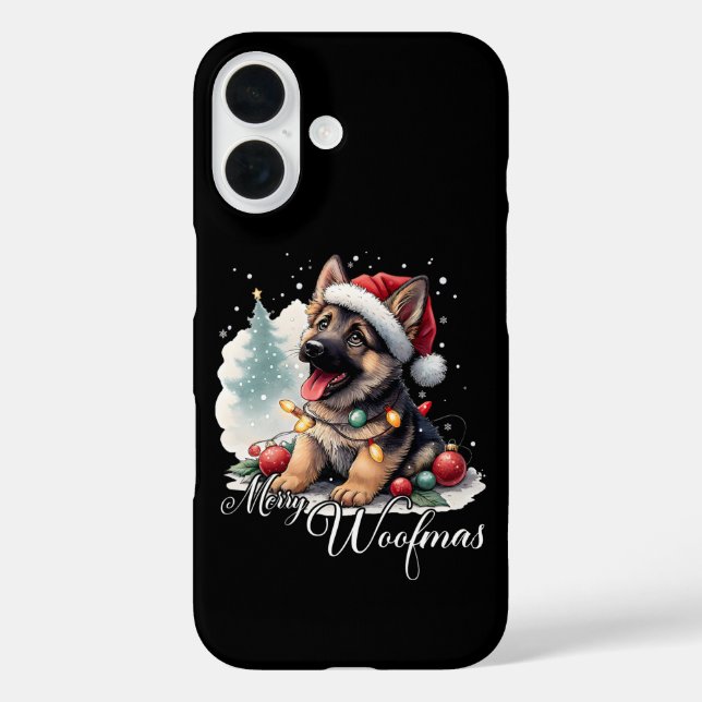 Merry Woofmas German Shepherd Case-Mate iPhone Case (Back)
