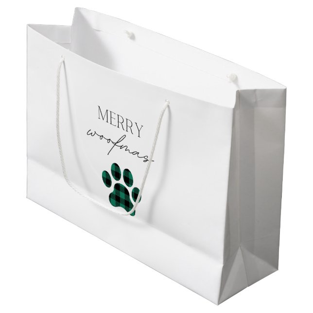 Merry Woofmas Large Gift Bag (Front Angled)