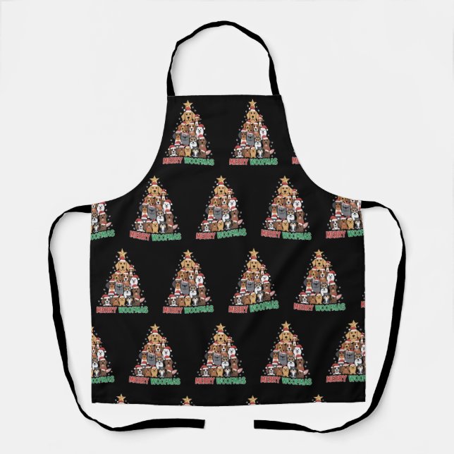 Merry Woofmas Merry Christmas Dog Lovers  Apron (Front)