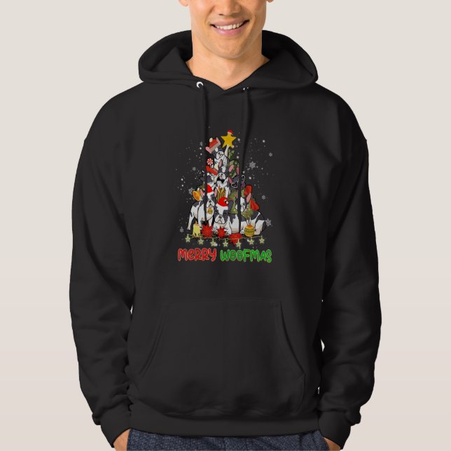 Merry Woofmas Merry Christmas For Boston Terrier D Hoodie (Front)