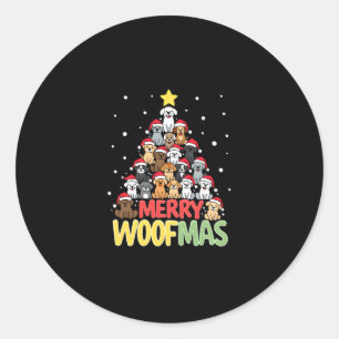 Merry Woofmas - Merry Christmas For Dog Lovers (3) Classic Round Sticker