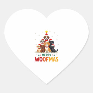 Merry Woofmas - Merry Christmas For Dog Lovers (3) Heart Sticker