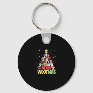 Merry Woofmas - Merry Christmas For Dog Lovers (3) Key Ring