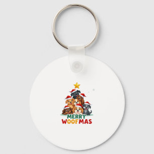 Merry Woofmas - Merry Christmas For Dog Lovers (4) Key Ring