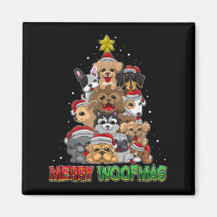 Merry Woofmas - Merry Christmas For Dog Lovers  Magnet
