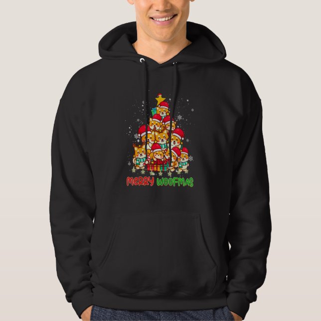 Merry Woofmas Merry Christmas For Welsh Corgi Dog Hoodie (Front)