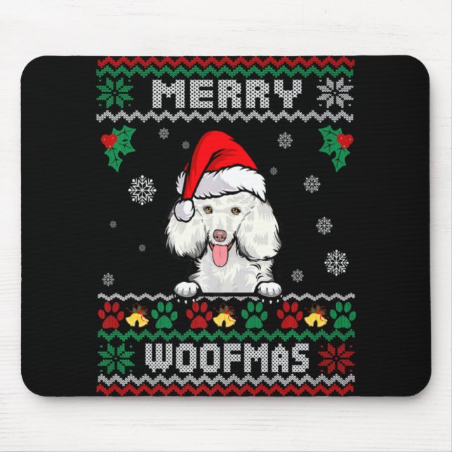 Merry Woofmas Odle Dog Christmas Ugly Xmas T Shirt Mouse Pad (Front)