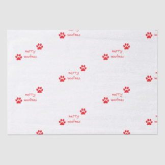 Merry Woofmas Paw Print Red Statement Tissue Paper