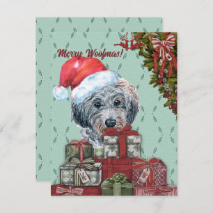Merry Woofmas! Poodle Santa Hat Christmas Gift Card