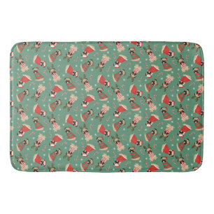 Merry Woofmas Pug Dogs Bath Mat