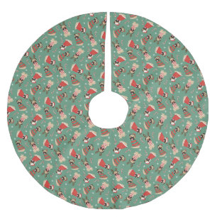 Merry Woofmas Pug Dogs Brushed Polyester Tree Skirt