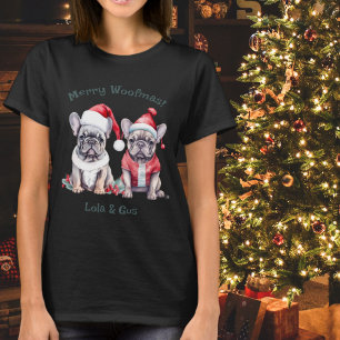 Merry Woofmas Santa French Bulldog Christmas Dog T-Shirt
