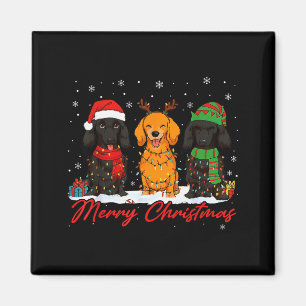 Merry Woofmas Santa Reindeer Elf Dachshund Christm Magnet