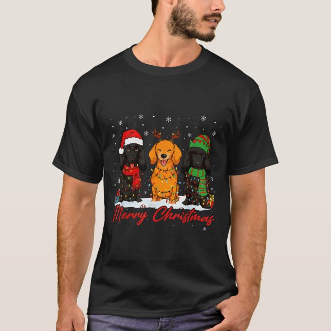 Merry Woofmas Santa Reindeer Elf Dachshund Christm T-Shirt (Front)