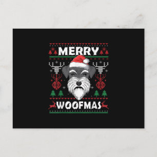 Merry Woofmas Schnauzer Christmas Dog Lover Pajama Holiday Postcard