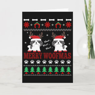 Merry Woofmas Shih Tzu Ugly Christmas Card