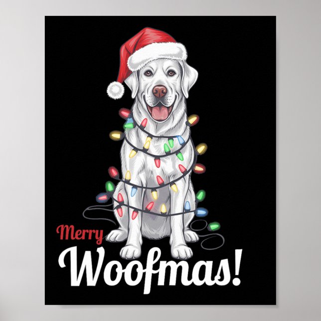 Merry Woofmas Silver Labrador Dog Light Decor Chri (Front)