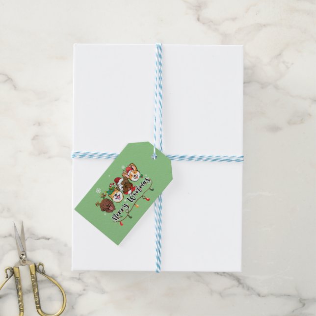 Merry Woofmas Typography Gift Tag (With Twine)