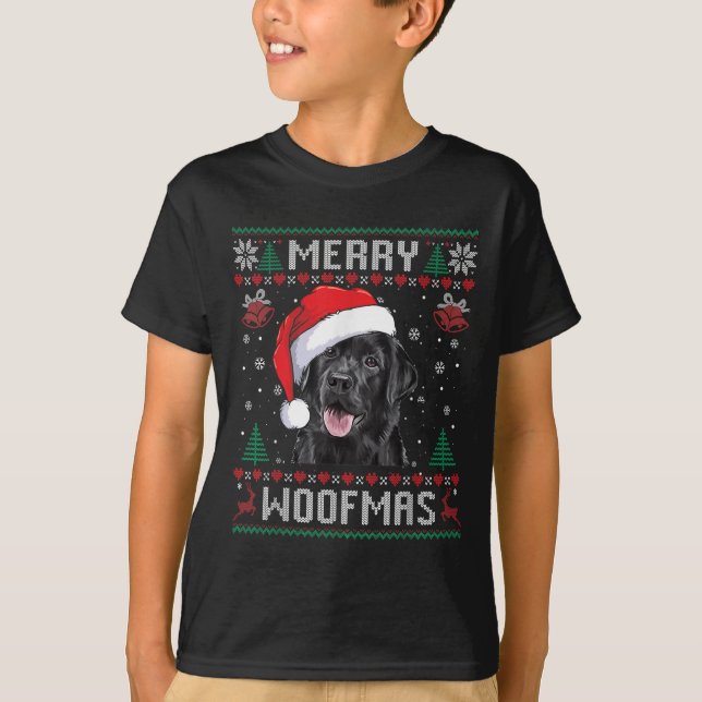 Merry Woofmas Ugly Sweater Black Lab Labrador Chri (Front)
