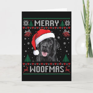 Merry Woofmas Ugly Sweater Black Lab Labrador Chri Card